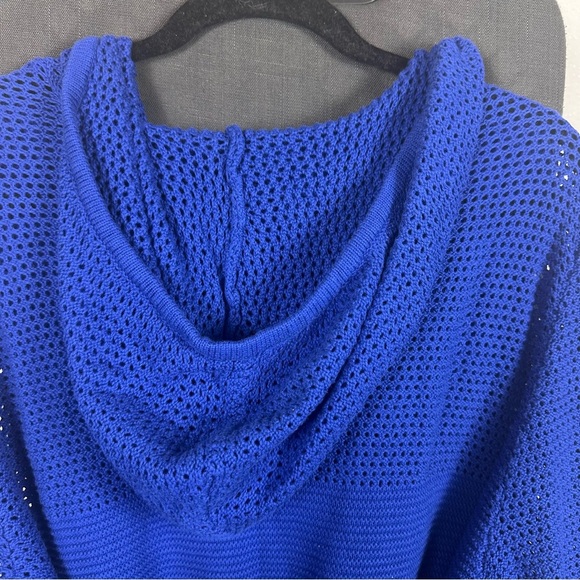 DG2 by Diane Gilman Vibrant Blue Knit Organic Cotton button Sweater - Picture 5 of 8